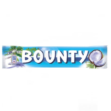 Bounty, Упаковка 24 шт. по 57 г, Шоколадные батончики