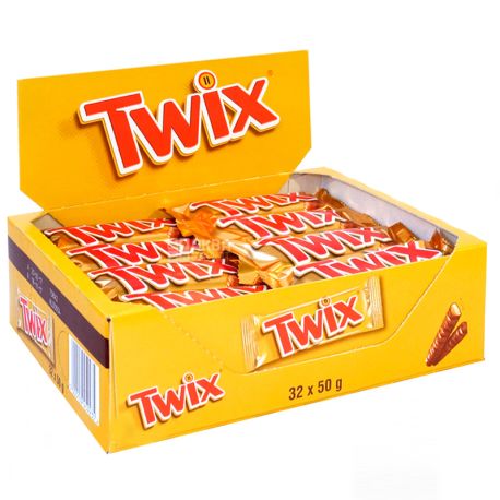 Twix, Pack of 32 pcs. on 50 g, Chocolate bars