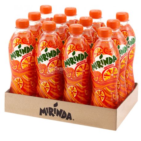 Mirinda, Orange, Упаковка 12 шт. по 0,5 л, Мірінда, Апельсин, Вода солодка, ПЕТ