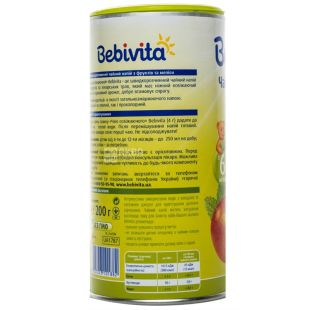 Bebivita, Освежающий, 200 г, Чай Бебивита, детский с фруктами и мелиссой, тубус
