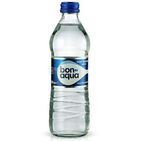 BonAqua, 0,33 л, БонАква, Вода минеральная сильногазированная, стекло