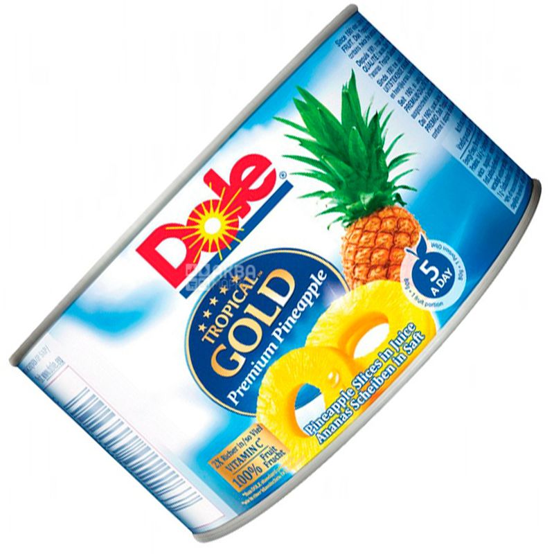 Dole Tropical Gold, 227 g, Pineapple slices, In own juice, w / w buy Canned fruit, mashed
