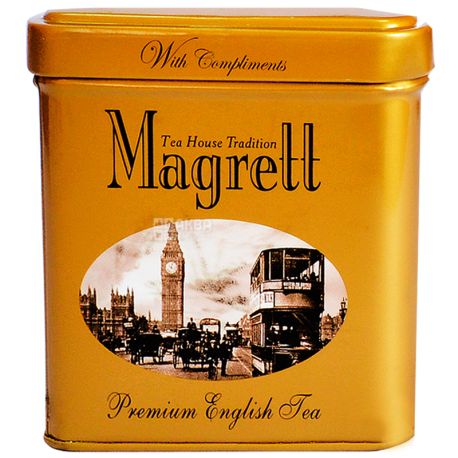Magrett, 100 г, Черный чай, Premium English, ж/б
