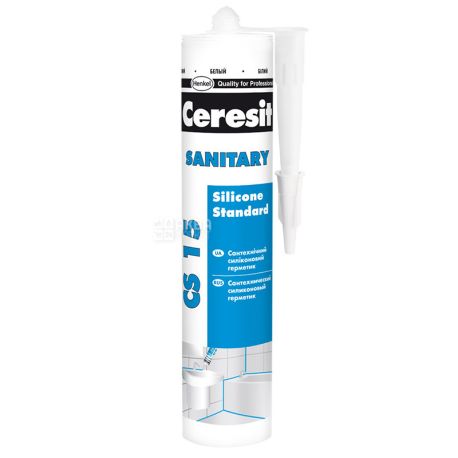 Ceresit CS15, 280 мл, Герметик силиконовый, белый
