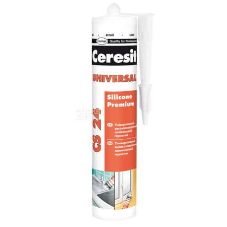 Ceresit CS24, 280 мл, Герметик силиконовый, универсальный, белый