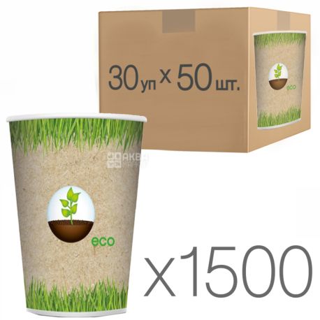 Eco Glass paper with a pattern of 180 ml, 50 pcs, 30 packs, D71