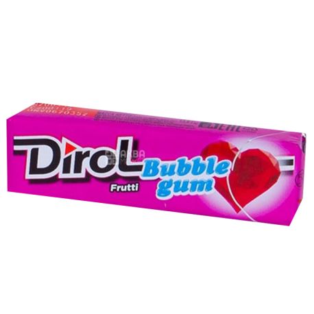 Dirol Bubble Gum Frutti, 14 г, Жувальна гумка, Фруктова