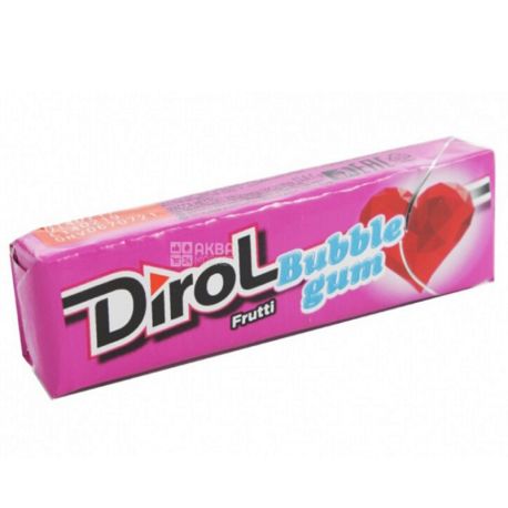 Dirol Bubble Gum Frutti, 14 g, Chewing gum, Fruit