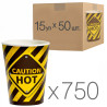 Glass paper with drawing Carefully hot 400 ml, 50 pieces, 15 packings, D92