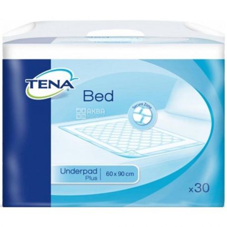 Tena, Plus, 30 шт., Одноразові пелюшки, 60х90 см