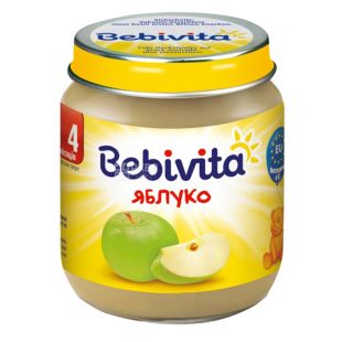 Bebivita Фруктовое пюре Яблоко, 125г, стекло