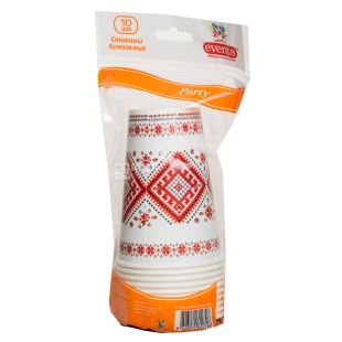 Eventa Стаканчик бумажный Украинcкая коллекция 300 мл,10 шт.