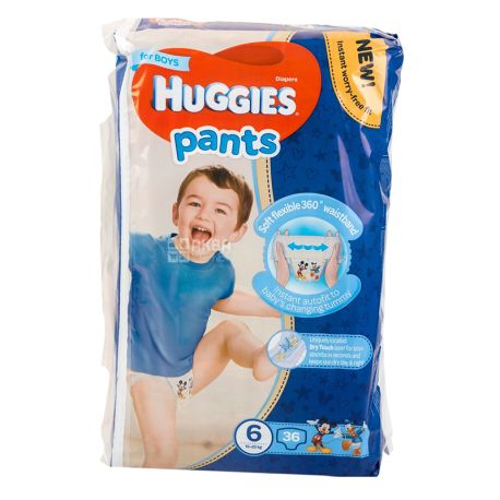 Huggies Pants, 36 шт., Хаггіс, Підгузки-трусики для хлопчиків, Розмір 6, 15-25 кг