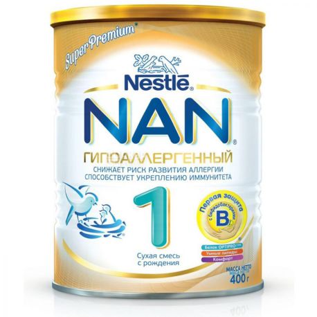 Nestle, 400 г, NAN, Смесь с рождения, Optipro Гипоаллергенный 1