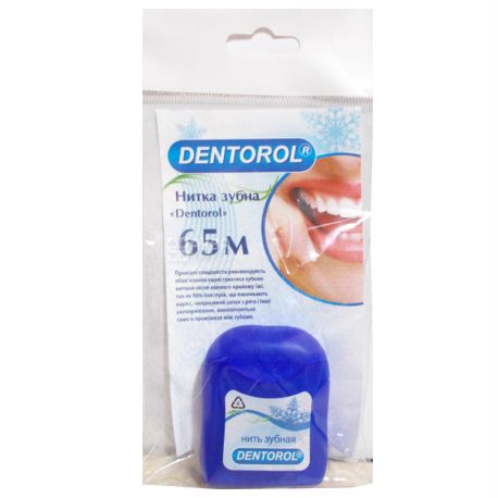 Dentorol, Fresh Mint, 65 м, Зубна нитка