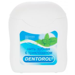 Dentorol, Fresh Mint, 65 м, Зубная нить, С триклозаном