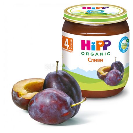 Hipp, 125 г, Фруктовое пюре, Сливы