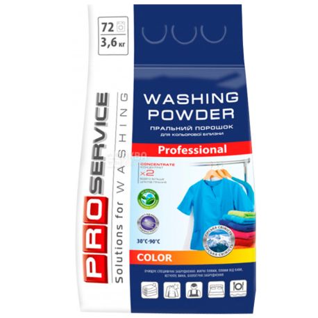 PROservice, Color, 3,6 кг, Стиральный порошок, Горная свежесть, Автомат