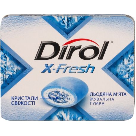 Dirol X-Fresh, Упаковка 16 шт. по 18 г, Жевательная резинка, Ледяная мята
