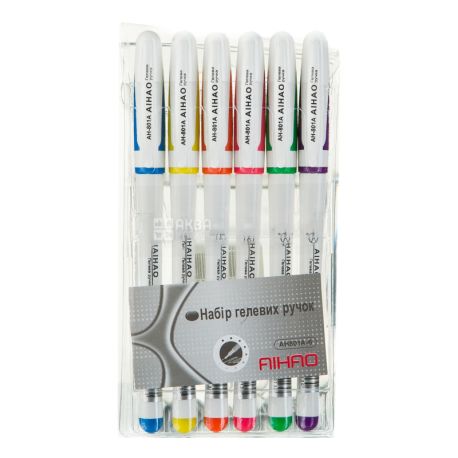 AIHAO, 6 pcs., Gel pen set, Multicolored