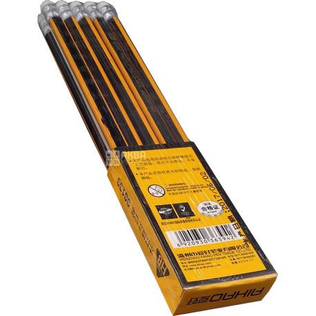 Aihao, 10 pcs., A set of pencils, HB, With a rubber band