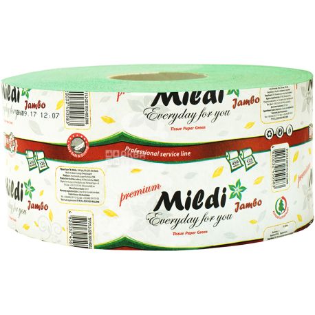 Mildi Jumbo, 1 рул., Туалетная бумага Милди Джамбо, 2-х слойная, 125 м