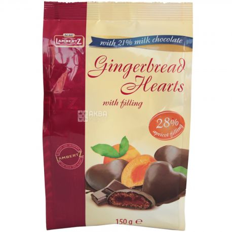 Lambertz, 150 g, Gingerbread, Chocolate coated, With apricot filling