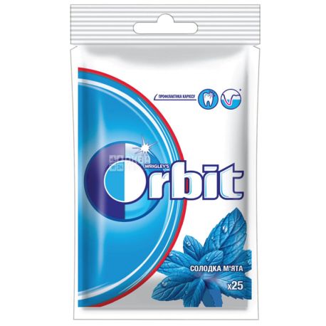 Orbit, 35 г, Жевательная резинка, Сладкая мята, В пакете