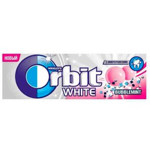 Orbit White Bubblemint, 14 г, Орбіт, Жувальна гумка Бабблмінт з мікрогранулами