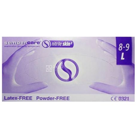 Semperсare, 200 шт., Рукавички нітрилові, нестерильні, без пудри, розмір L