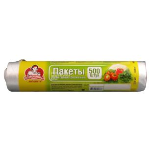 Помічниця, 500 шт., Пакети фасувальні для продуктів, 30 x 40 см, прозорі