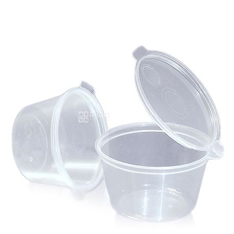 Container gravy, 8 pcs., 30 ml, With a lid, Alfa Pak