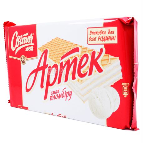Світоч, 250 г, Вафлі, Артек, Пломбір, Сімейна упаковка