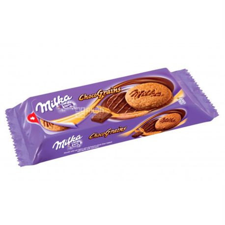 Milka, Choco Grains, 168 г, Печиво з вівсяними пластівцями в молочному шоколаді