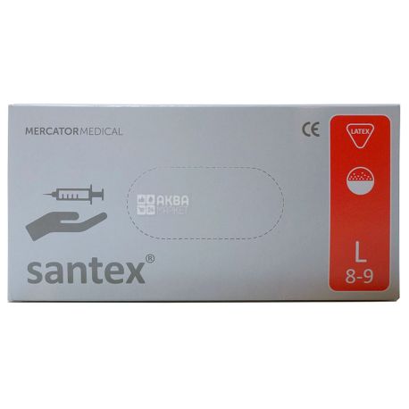 Mercator Medical, 100 шт., Перчатки нестерильные, латексные, припудренные, размер L