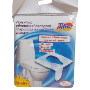 Tibe, 7 шт, Накладки для унитаза гигиенические Тайб