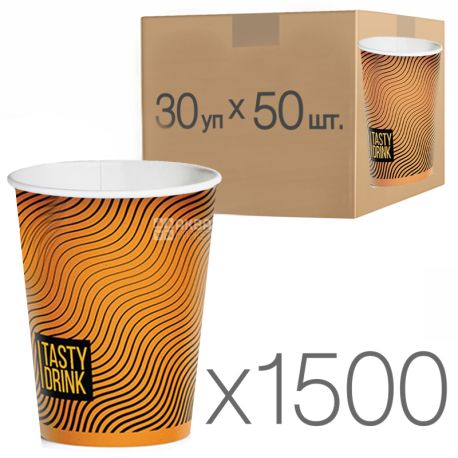 Glass paper with the drawing Geometry of 250 ml, 30 packings, D80