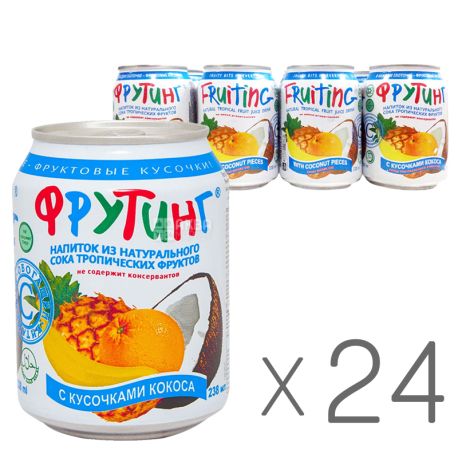 Fruiting, Packing 24 pcs. on 0.238 l, Drink from multifruit juice, can