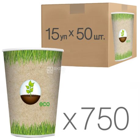 Eco Glass paper with a pattern of 400 ml, 50 pcs, 15 packs, D92