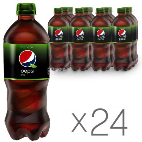 Pepsi, Упаковка 24 шт. по 0.5 л, Сладкая вода, Lime, ПЭТ