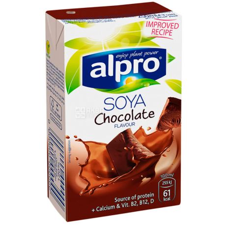 Alpro, Soya Chocolate, 250 мл, Алпро, Соевое молоко с шоколадом, витаминизированное
