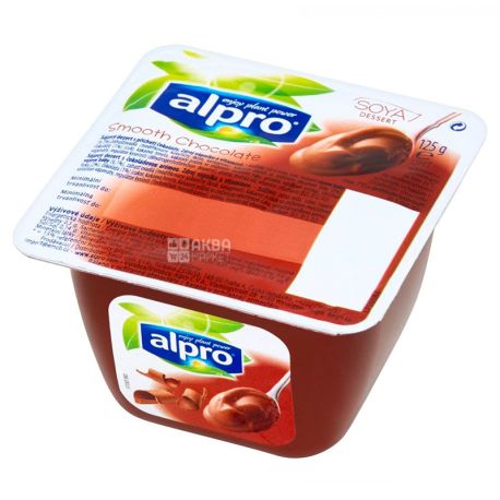 Alpro Smooth Chocolate, 125g, Chocolate soy dessert, soy yogurt