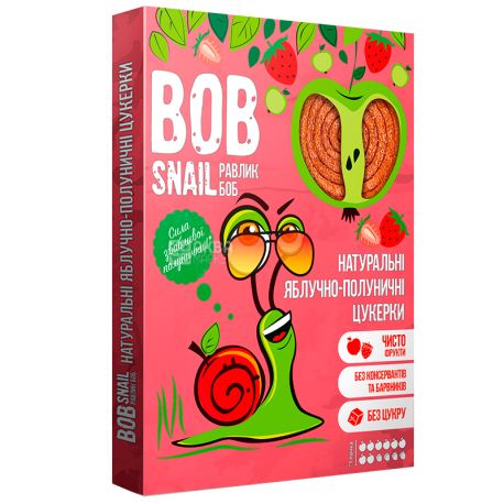 Bob Snail, 120g, Pastila, Apple-strawberry, Cardboard box