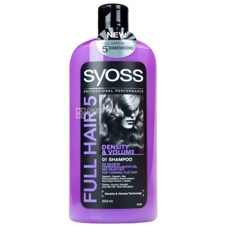 Syоss, 500 мл, шампунь, для густоты и объема, Full hair