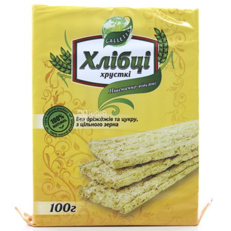 Galleti, 100 g, Bread, wheat and oat