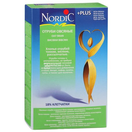 Nordic, 700 г, Отруби Нордик, овсяные, мелкие хлопья