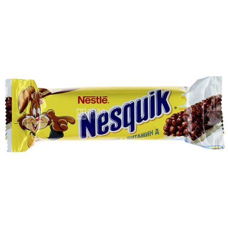 Nestle, 25 г, Батончик, Nesquik, С цельными злаками