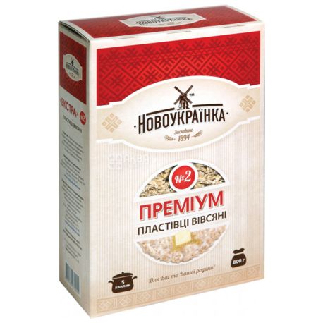 Новоукраїнка, 800 г, Хлопья овсяные, Премиум №2