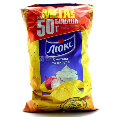 Люкс, 183г, Чіпcи,Цибуля та сметана, М/у
