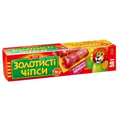 Золотистые чипсы, 50 г, Бекон, М/у